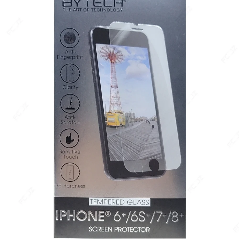 2 Pack, Bytech - Tempered Glass Screen Protector for iPhone (6+/6s+/7+/8+) NEW